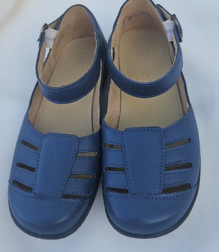 Hotter blue leather closed - leather, closed-toe
