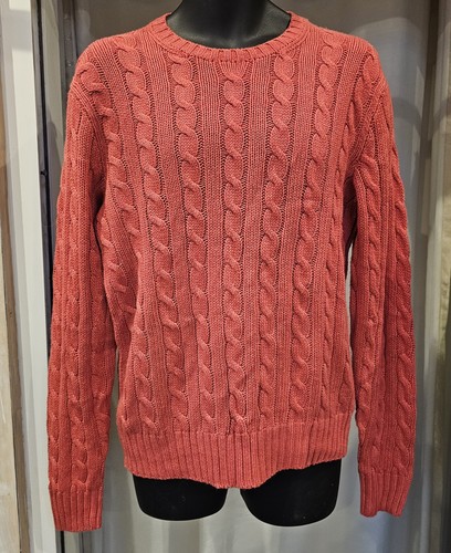 Coral cable knit cotton - coral,