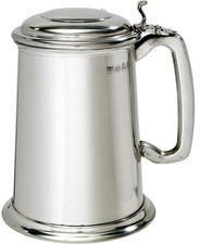 Pewter Lidded Tankard 1 Pint