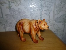 Lovely Wood Effect Bear In Resin Standing Bear VGC