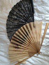 Two Large Antique Fans for