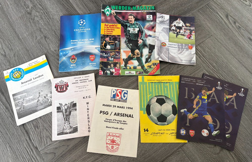 Arsenal away programmes in - 9,