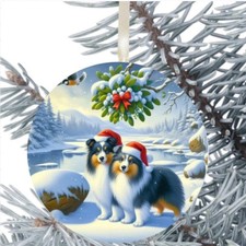 Sheltie Dog Hanging Bauble Present Decoration Christmas Halloween 