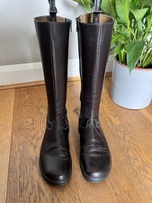 Birkenstock Footprints Tall Riding Moto Boots with Zip-Up Smooth Leather Comfort