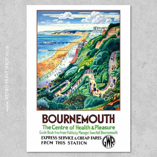 Gwr bournemouth poster - bournemouth,