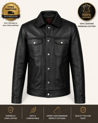 Men black genuine leather - black,