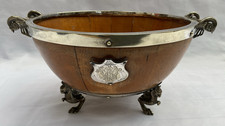 Antique Oak & Silver plated Trophy / Shield Bowl