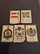 5 vintage silk cigarette cards