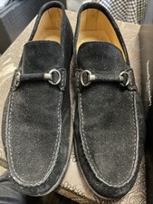 RUSSELL & BROMLEY MEN’S MISTY MEN’S BLACK SUEDE SNAFFLE LOAFER SHOES SZ 42 