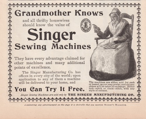 1897 print singer sewing - print,