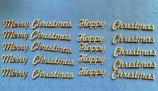 Wooden MDF Christmas Script Words 5 pack blank craft shape sign plaque Toppers