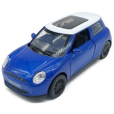 1:34 BMW Mini Cooper Model Car Metal Diecast Toy Cars Doors Open Pull Back Blue