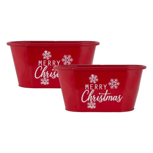 2pc metal merry christmas red - merry,