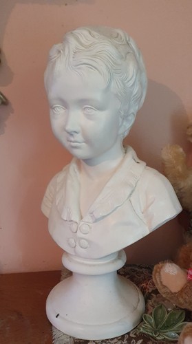 Parian antique bust boy - parian,
