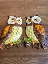 Set of 2 Vintage Owl Hanging
