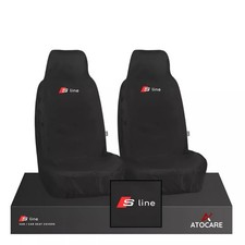 Fits Audi A3 Driver + Passenger Heavy Duty Waterproof Car Seat Covers Black