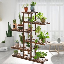 Wood Plant Stand High Low