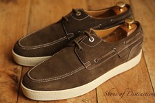 John Lobb Khaki Brown Suede Boat Deck Shoes Boot Mens UK 10 US 11 EU 44