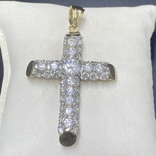 Large 9ct Gold And Crystal Cross