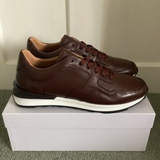 BNIB Men’s Russell & Bromley Achilles Brown 100% Leather Trainers, UK Size 10,