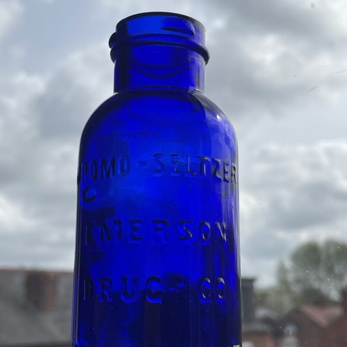 Vtg apothecary bottle - apothecary, cobalt