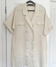 Zara woven cream blazer mini dress size 8. New eithout tags.
