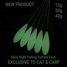 Night Fishing Bombarda Floats. Inline Surface Float. Carp Night Fishing Floats.