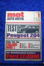 Mot 9/67 Peugeot 204 Ford 17M