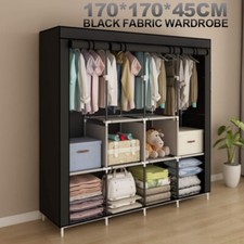 Large Fabric Wardrobe Waterproof Storage Shelf With 14 Partitions Metal Frame
