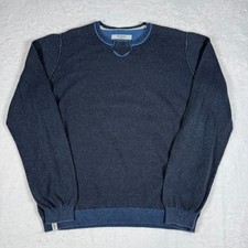 Fred Mello Men’s Jumper Navy Blue Crew Neck Knit Size Large Casual Sweater