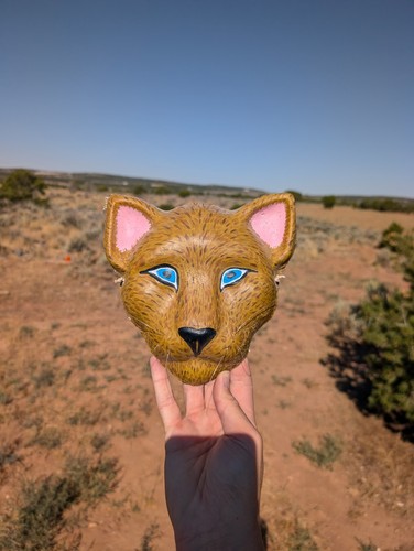 Vintage paper mache cat - vintage, mask