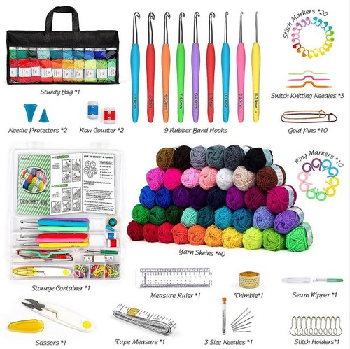 113pcs complete crochet kit - 113pcs,