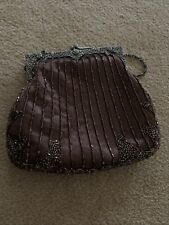 Vintage Style Beautiful Farfalla London Brown Beaded Bag