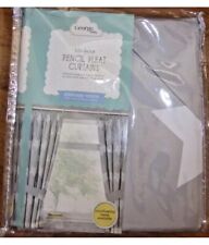 GREY STARS BLACKOUT CURTAINS NURSERY UNISEX BABY BEDROOM PENCIL PLEAT 66 WX54 L 