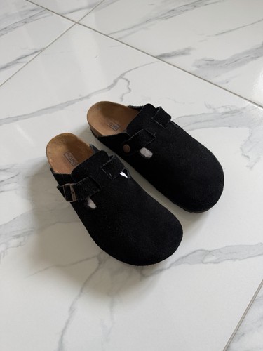 Birkenstock clogs black - clogs, suede