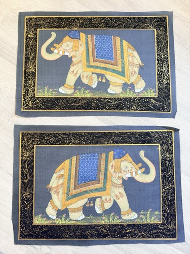 Pair hand painted indian - painted,
