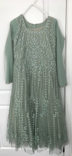 Sage green beaded - green, dress