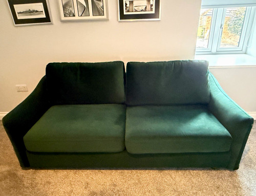Snug green velvet fabric sofa - snug,