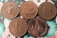 Gibraltar/Jersey/Guernsey/IOM - 5 x 2p coins mixed