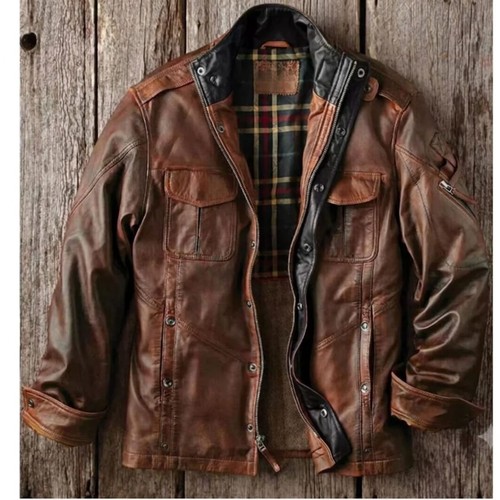 Distressed brown leather - brown,