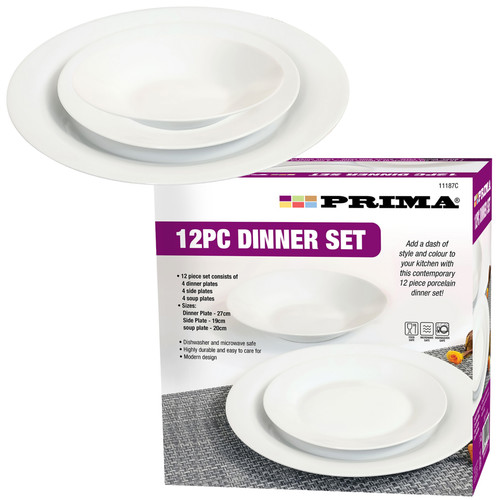 Prima 12pc dinner set white - prima,
