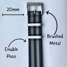 Premium Thickness NATO Watch Strap | Brushed Buckle | 20mm | BOND