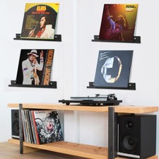 Set of 6 Wall Display Vinyl Record Holder LP Albums CDs Record Storage Shelf
