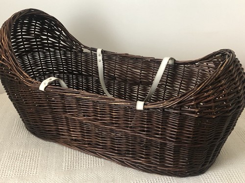 Vintage large wicker baby crib - baby,