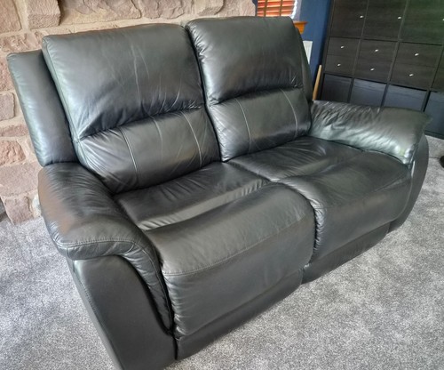 Dfs black leather two - dfs, seater