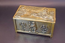 Ornate Brass Jewellery Box Casket Warwick Castle c1890s