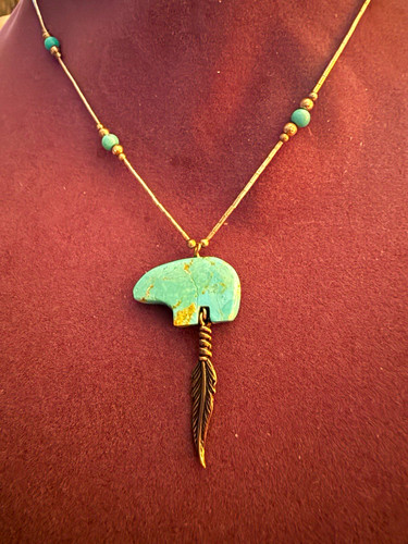Vintage turquoise bear - vintage,