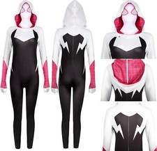 The Spider Verse Gwen Stacy Jumpsuits Spiderman Girl Fancy Dress Cosplay Costume