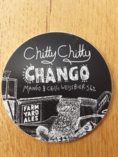 Craft Beer keg pump Clip front badge, Farm Yard Ales Brewery, Chitty Chango