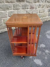 Edwardian Inlaid Mahogany Revolving Library Bookcase